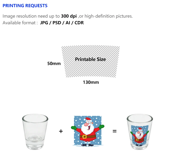 
1.5oz Sublimation Mini Shot whisky Glass Small Bullet Beer Whiskey Shot Glass cup With Logo Printing 