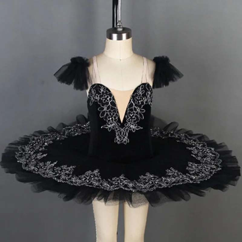 Wholesale Children's Tutu Elegant V-neck Stage Costume High Stretch Lace Pommel Skirt