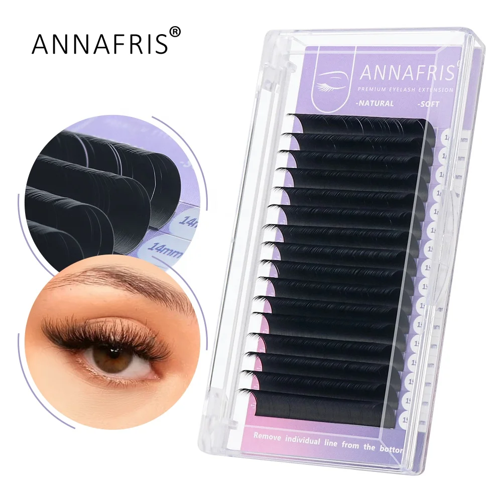 

PBT Material Private Label Own Brand Eyelash Extensions Wholesale Lash Vendor 0.05mm C D Curl Vegan Eyelash Extensions