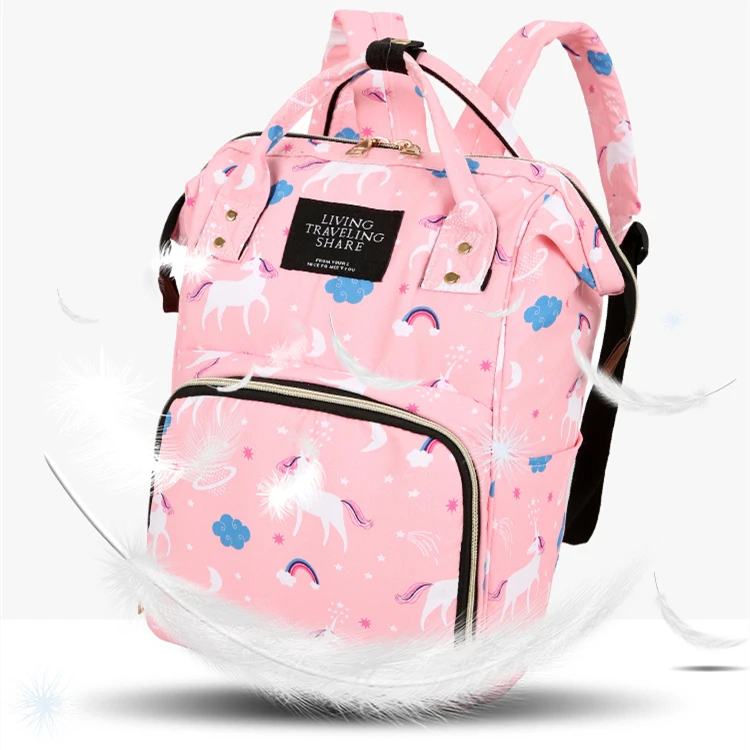 

Mummy bag unicorn backpack waterproof multi-function mother bag large-capacity fashion mother and baby bag, Customized color