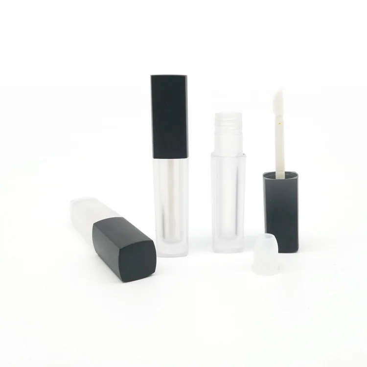 

The elegant pp ps material 5 ml 2 ml frosted square cosmetic lip gloss tube and tint bottle