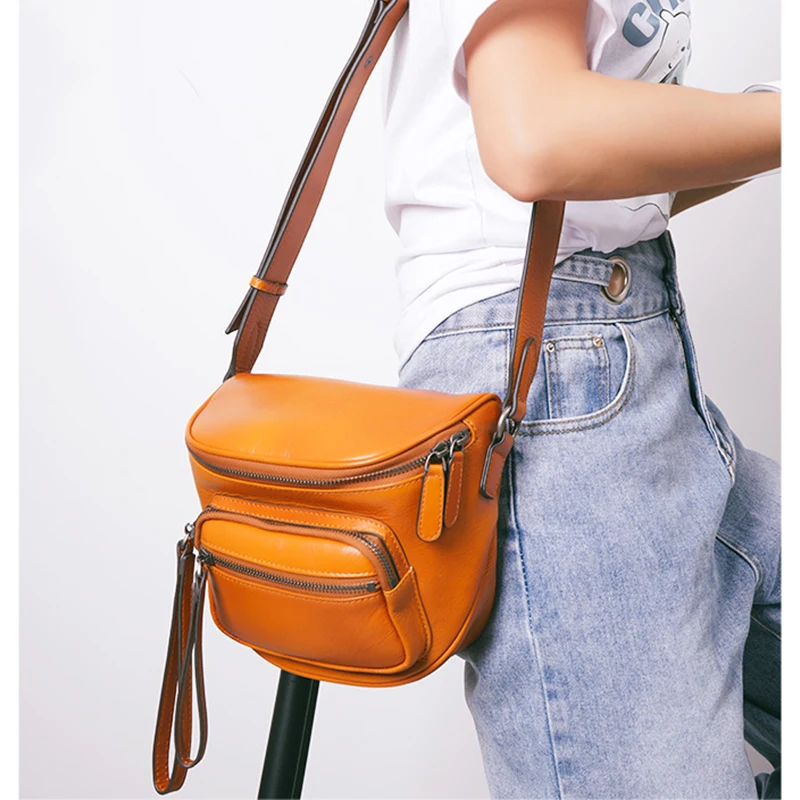 

2021 New Fashion Genuine Leather Women Single Shoulder Crossbody Messenger Bag