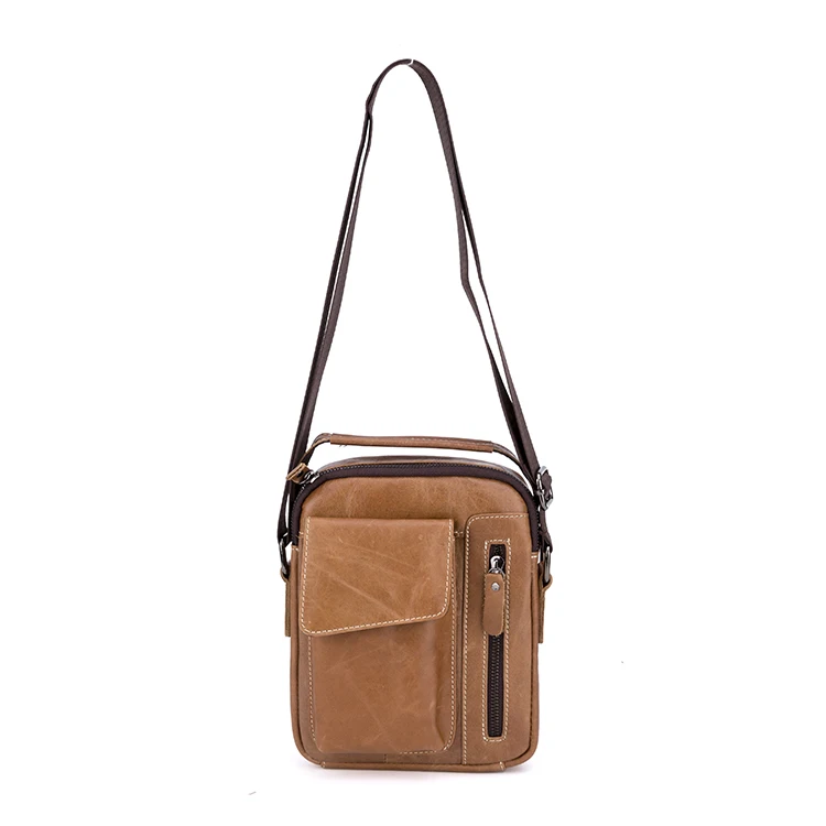 

20SC-8750M casual stylish men's vintage genuine leather small size shoulder crossbody messenger bag
