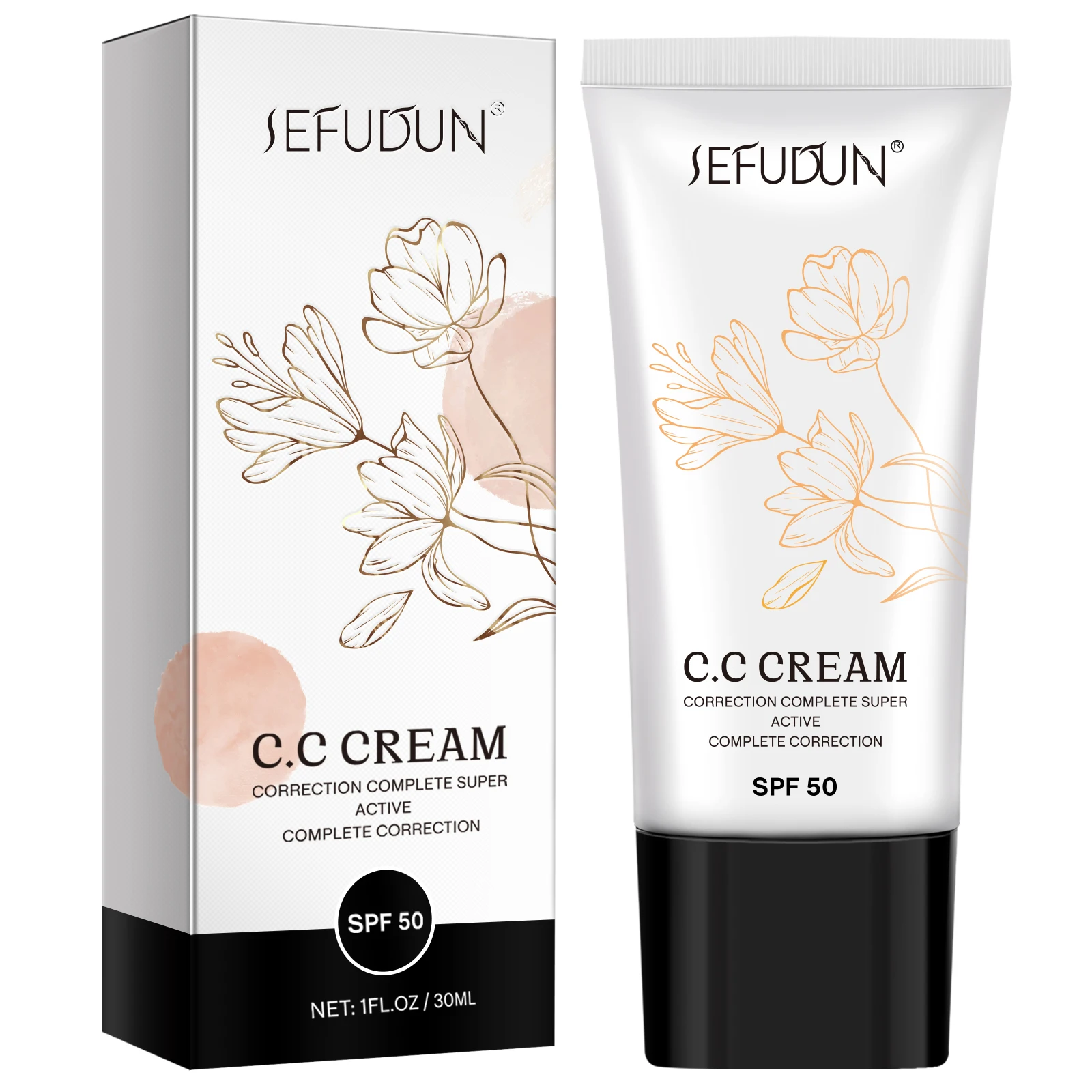 

Sefudun Natural Color CC Cream Foundation Cosmetic Air Cushion Innovative Concealer Sun Protection SPF50