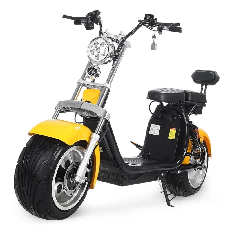 

Yeslaud 1500W electric scooter 60V 12ah motorcycles removable battery Citycoco with key, Yellow/red
