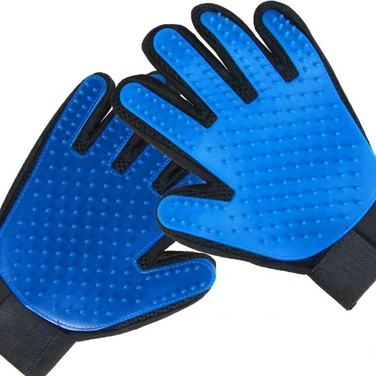 

Hot Sale Pet Glove for Dog Pet Grooming Glove Brush Glove Hair Remover for Pet, Blue or customized