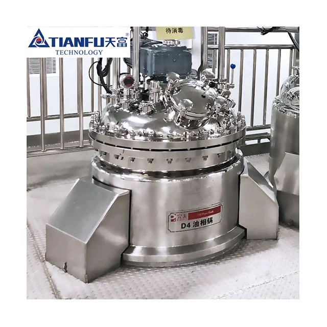 
TIANFU Technology TFZRJ-2000L cream lotion essence high shear vacuum emulsifying mixer cosmetics production line 