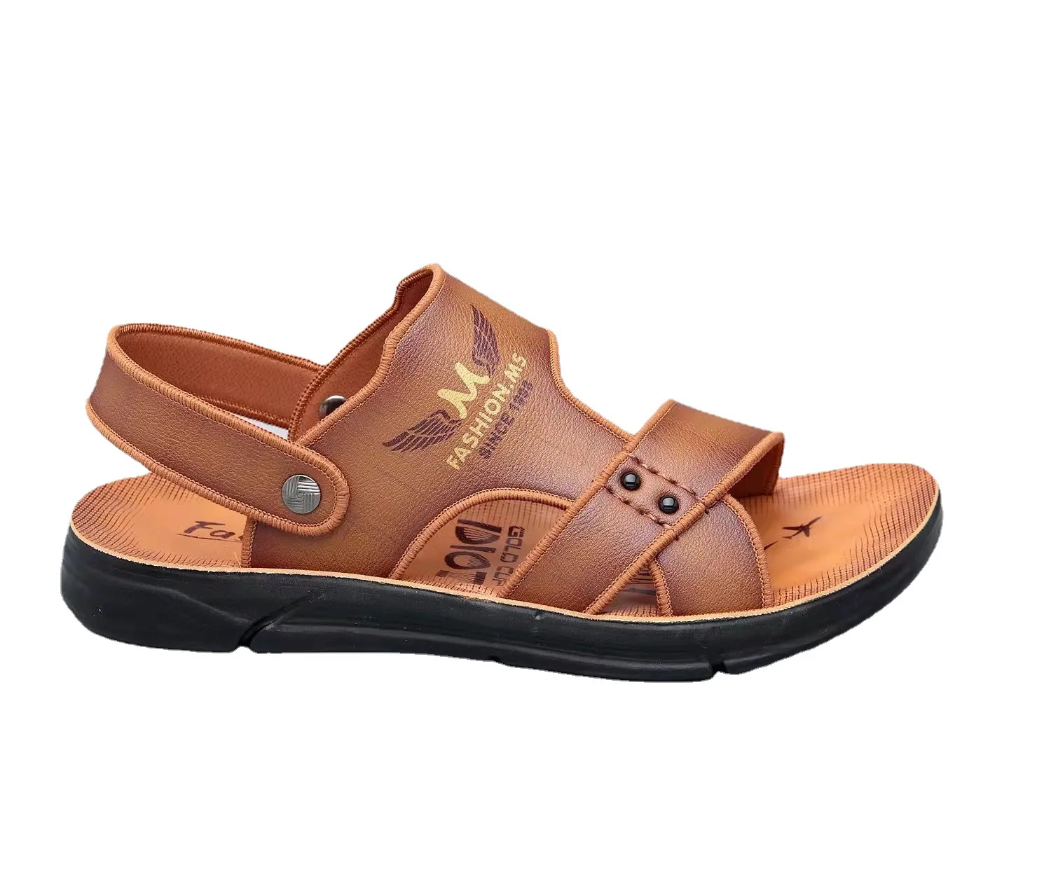 

New men's slim leather beach shoes summer fashion casual sandals Korean version of non-slip soft-soled leather sandals, 4 colors