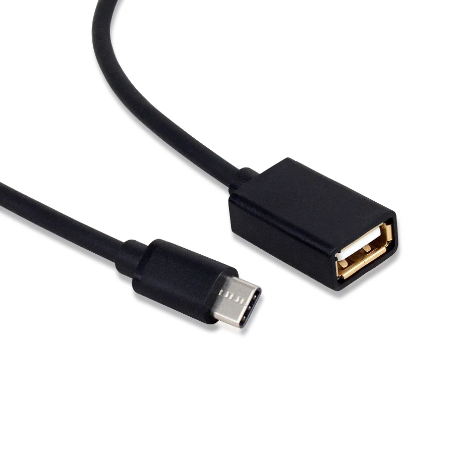 

USB Type C Male To USB A 2.0 AF Female OTG Adapter Data Cable, Black, white