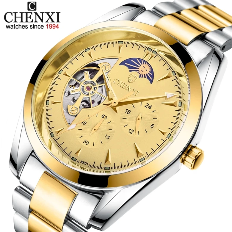 

CHENXI Tourbillon Mechanical Watch Men Automatic Classic Multi Function Display Mens Automatic Mechanical Watches Reloj Hombre