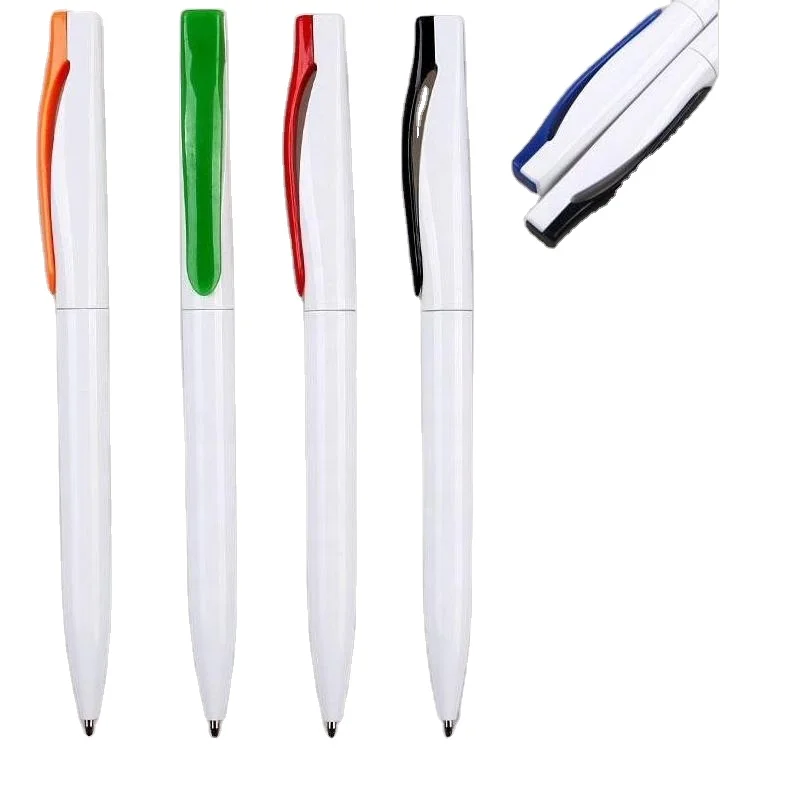 plastic pen in promotion white barrel high quality promotional plastic twist pen