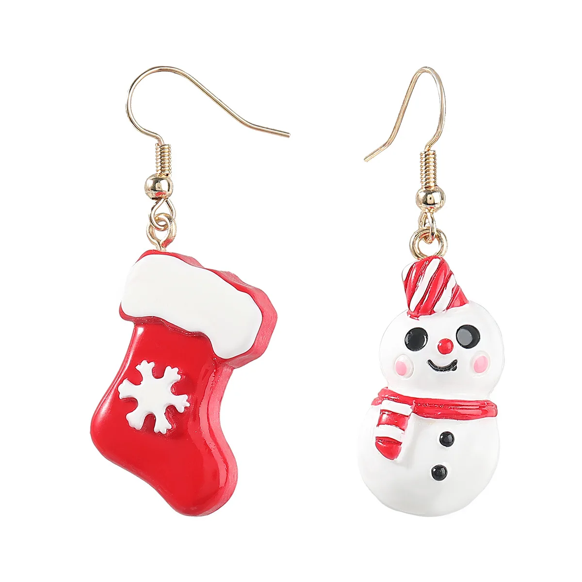 

Christmas Snowman Decoration Dangle Ornaments Jewelry For Women Girls Drop resin Earrings