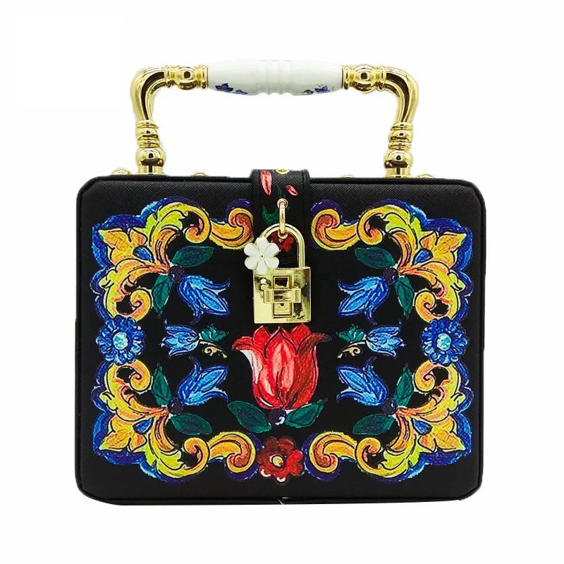 

Custom women fashion PU box handbag evening bag
