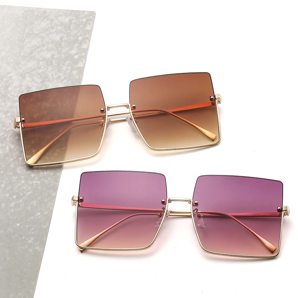 

New Arrival Oversized Rimless Colorful Sunglasses