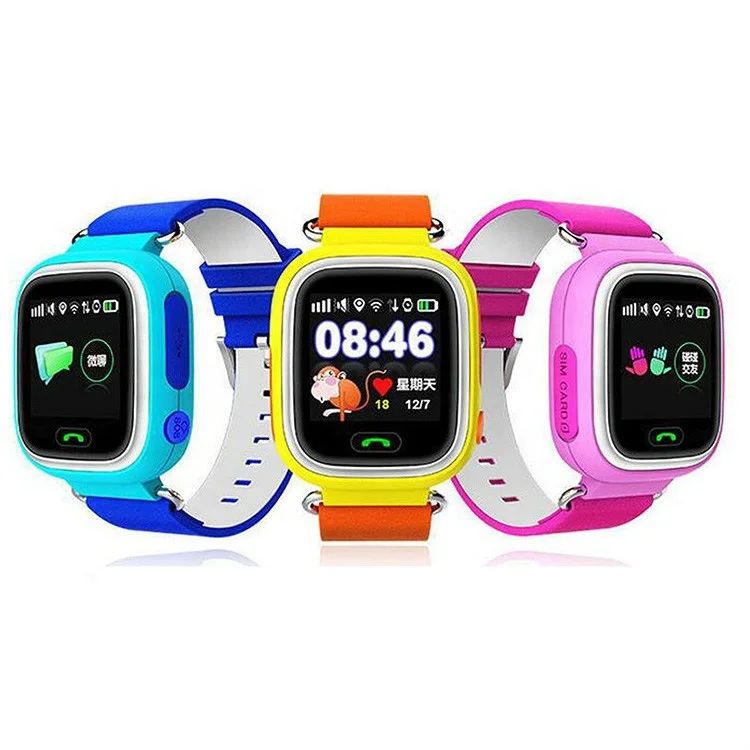 

CE Rohs 2G WiFi GPS Tracking Kids Smart Watch Q90 Anti Lost SOS Call Sim Card Children Q90 Smartwatch, Green,blue,pink, black, dark blue, white