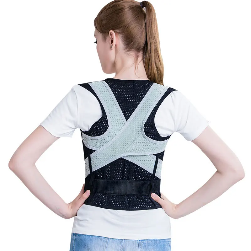 

Clavicle correction belt, male and female anti hunchback posture correction belt, posture corrector, Black+ gray back support belt