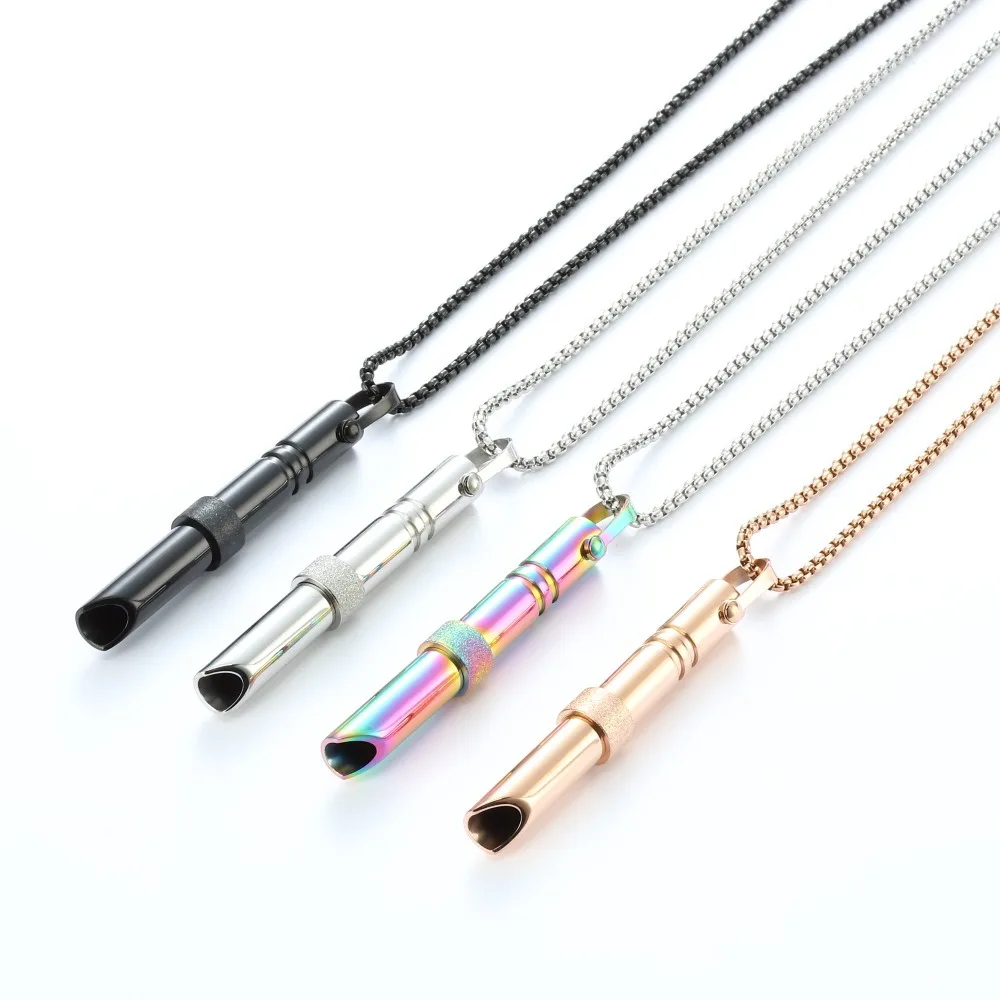 Wholesale Fashion Custom Stainless Steel 18K Gold Plated Waterproof Jewelry for Women Anxiety Relief Breathing Necklace Pendant