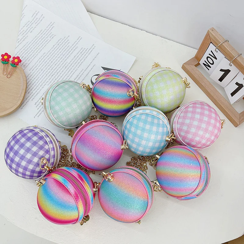 

Kids Mini Handbags Purses 2022 Cute Ball Shape Crossbody Bags for Baby Girl Women Bag Clutch Purse Gift