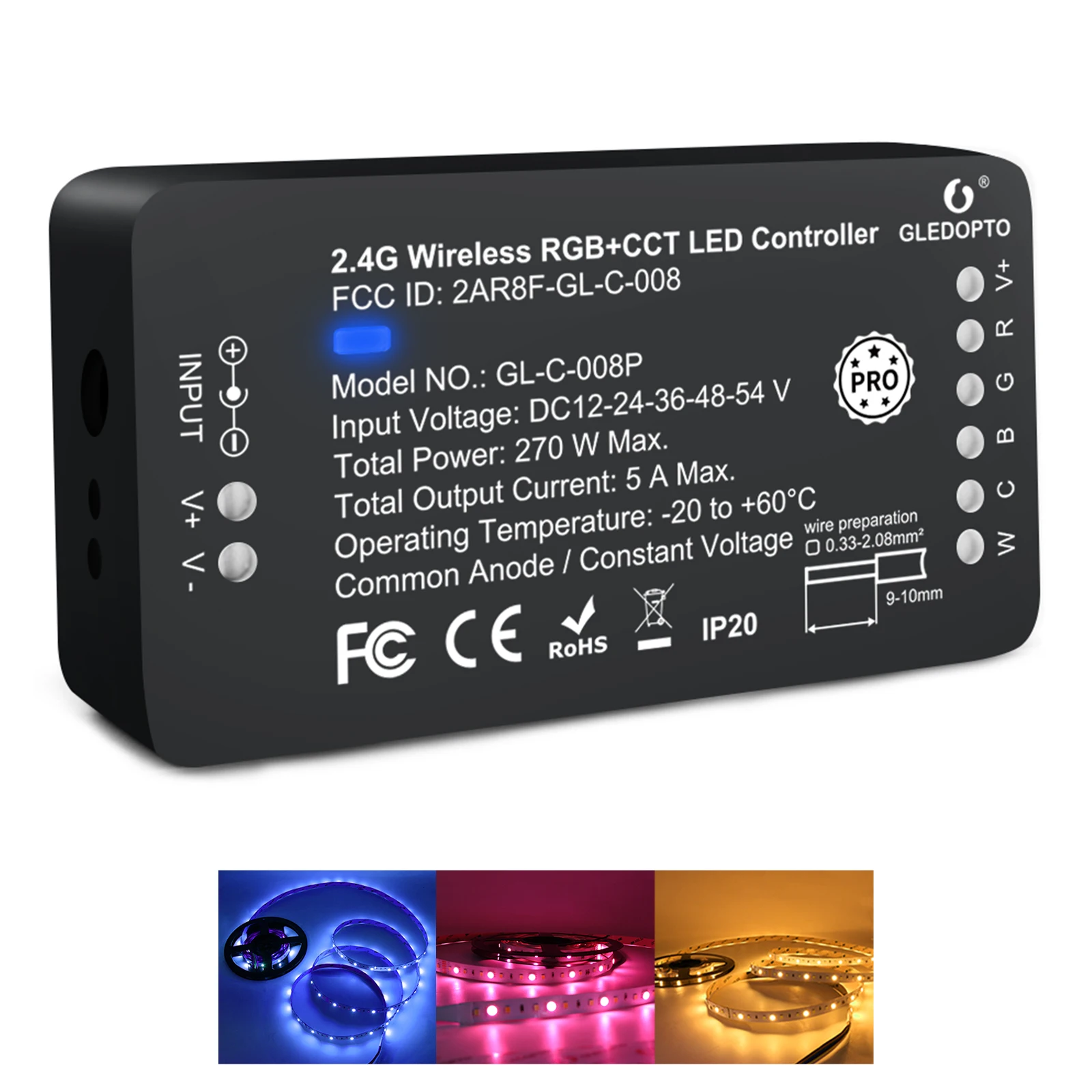 Zigbee smart rgb+cct lightstrip controller/receiver compatible with Alexa, Echo Plus, SmartThings Hub, (Hub required)