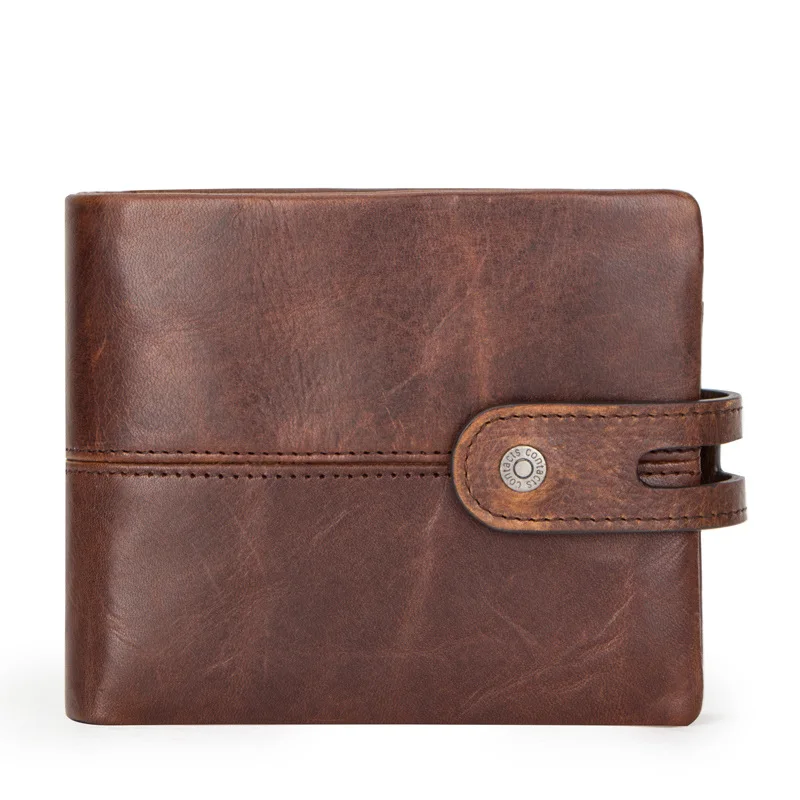 

Fashion handmade vintage vegetable leather RFID men wallet