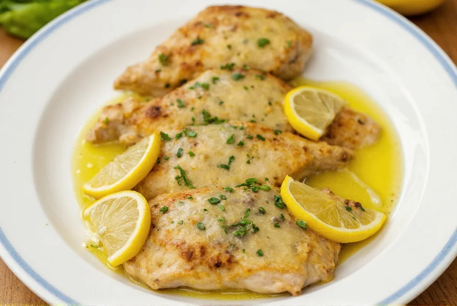 Lemon herb sauce ingredients arranged on wooden cutting board