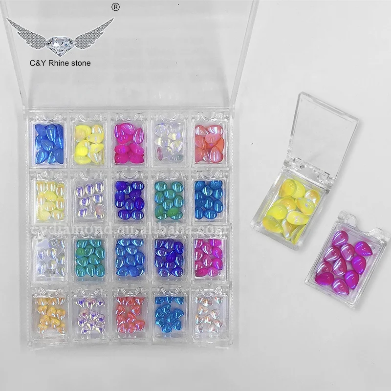 

N4 Wholesales Mermaid Tears Flatback Glass Crystal Shaped Jelly Rhinestones Nail Stone