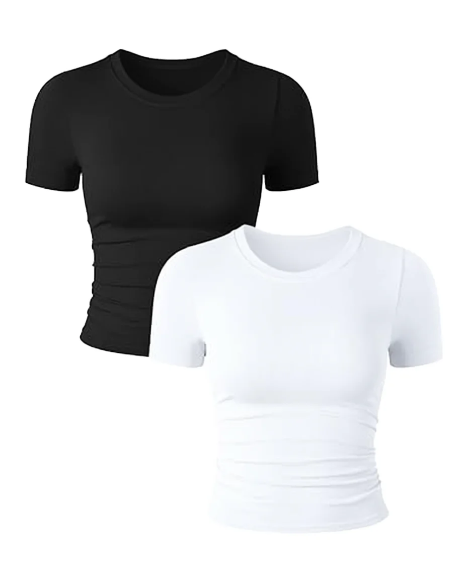 两Piece Set Short Sleeve Four向弹力Yoga Set