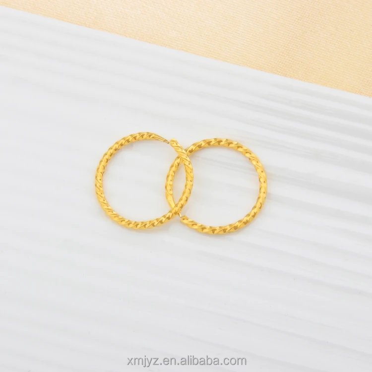 

European And American Personality Exaggerated Female Twisted Small Hoop Earrings Brass Gold-Plated Earrings Girls Wholesale