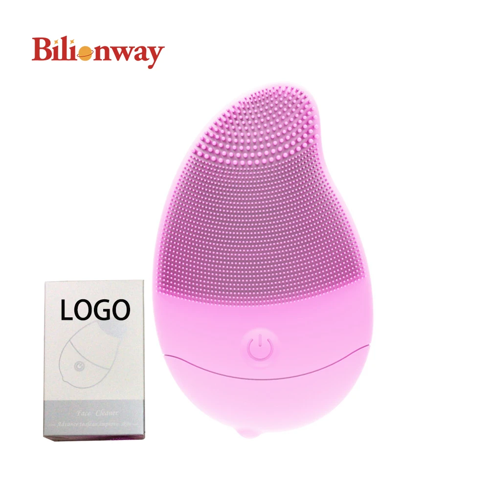 

Customized Logo Deep Cleaning Electric Soft Sonic Silicone Facial Brush Face Cleansing Brush