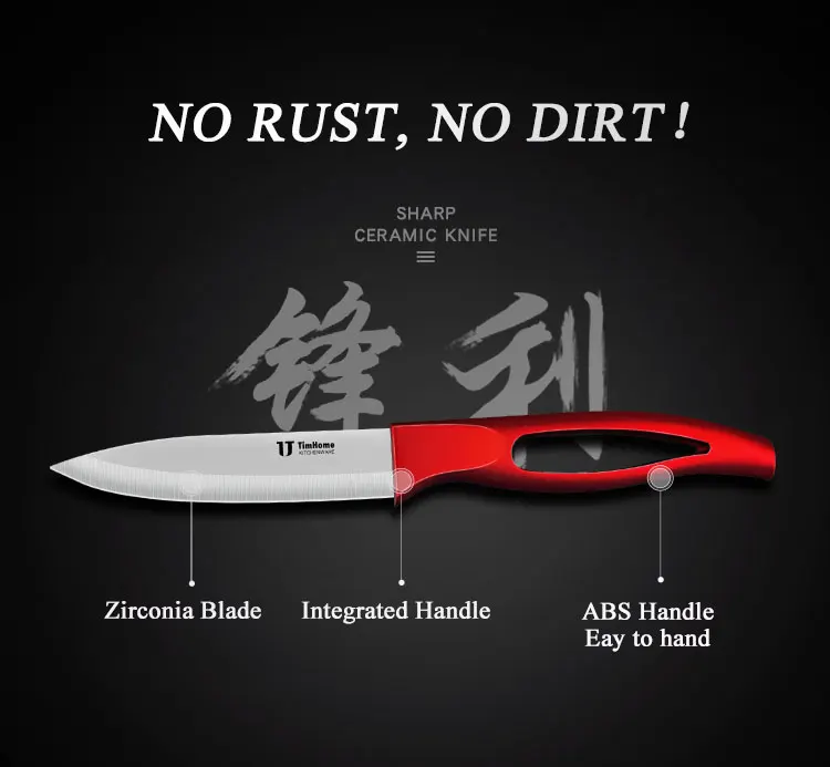 
Timhome 6pcs ceramic knife set with Acrylic Block holder High quality handle for fruit vegetables meat 