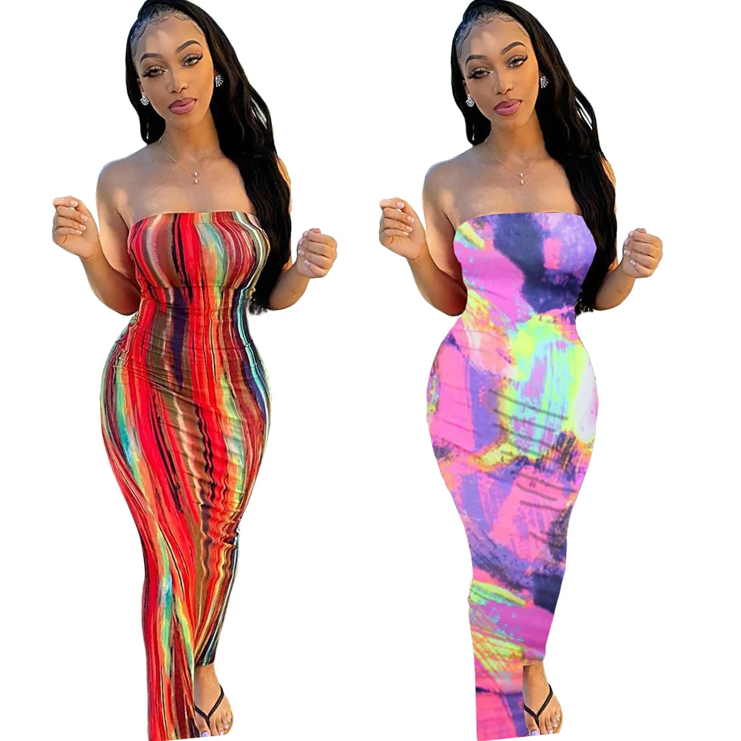 

HR0304016 2021 New Arrivals Ladies Casual Girls' Maxi Women Plus Size Clothing Night Club Sexy Bodycon Fitted Dresses