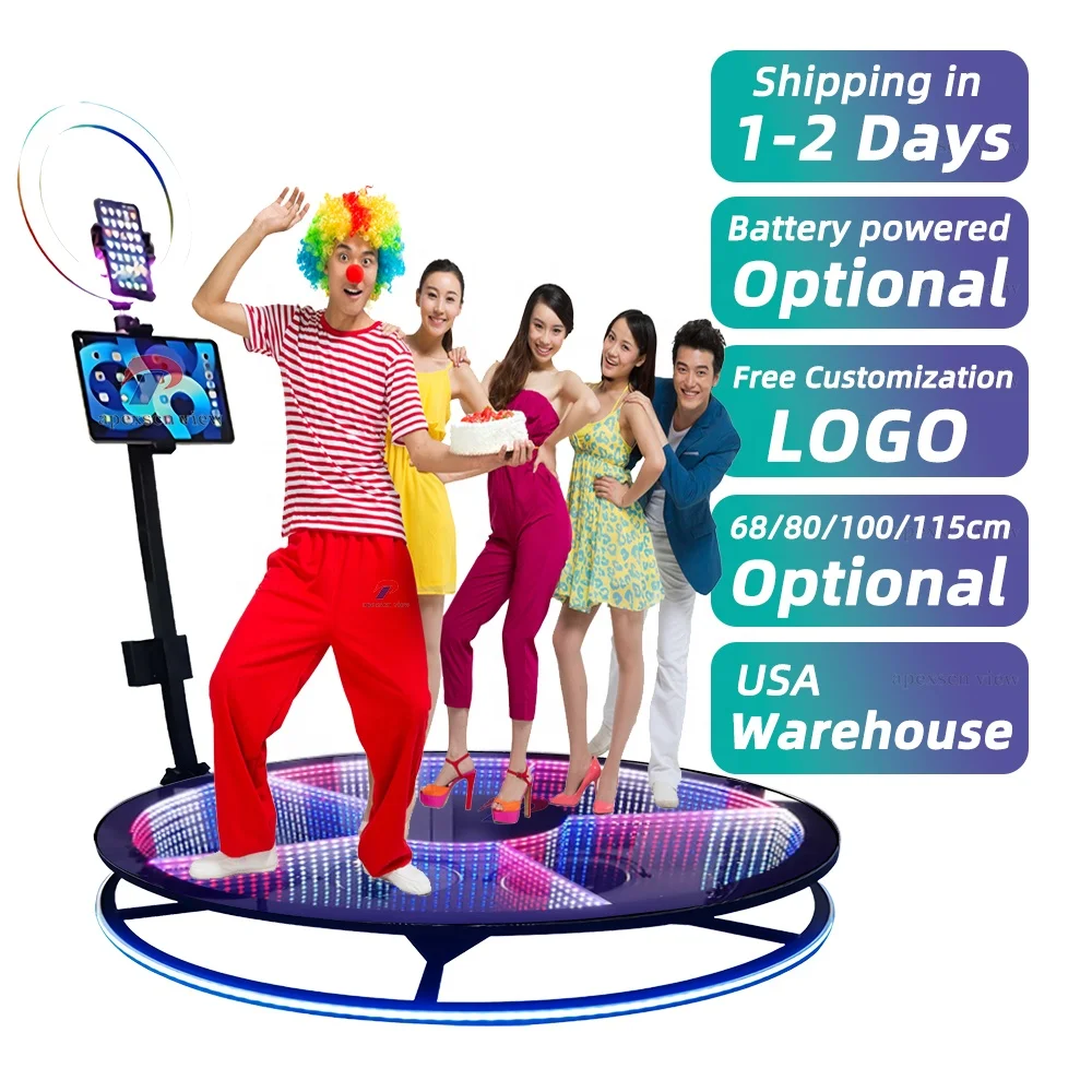 

Factory Shipped In 48h For Free 360 Photo Booth For Party Wedding Automatic Spinning 360 Camera Ipad Photobooth Machine