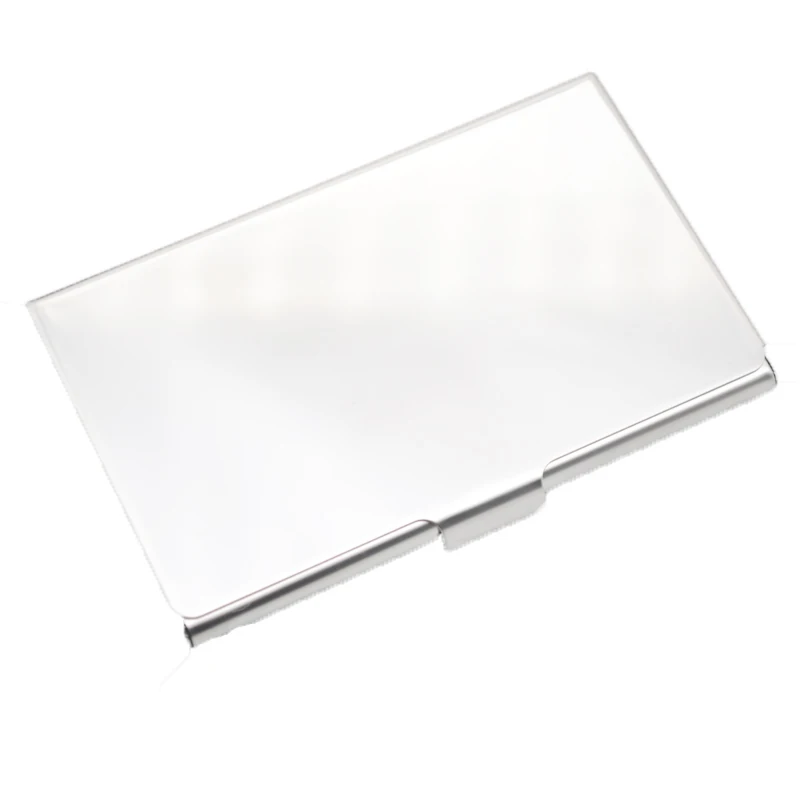 

Wholesale silver mirror finished Metal business card holder for free logo engraving