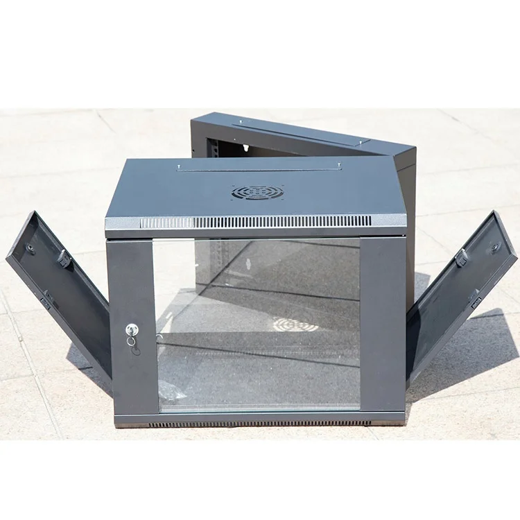 

Dust Proof Customize Glass Door 19 Inch 6U Double Section Network Wall Mount Cabinet Server Rack For Data Entry