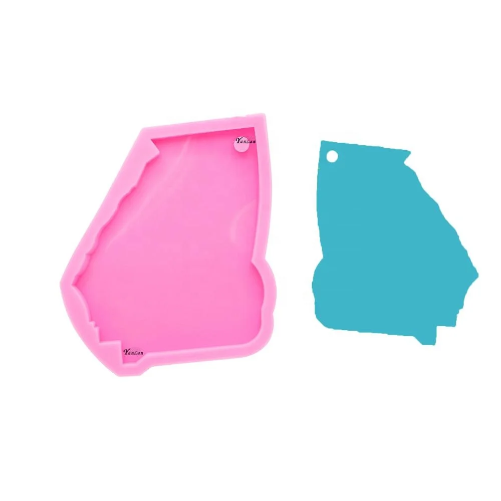 

S624 shiny silicone Georgia state keychain mold for resin crafts DIY, Random