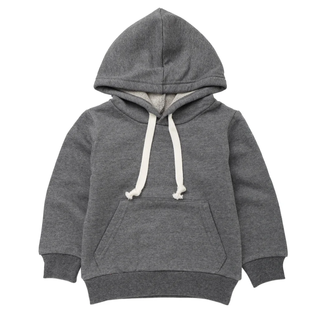 Wholesale Fashion Kids 95%Cotton Hoodie Children Solid Color Pullover  Plain  Hoodies