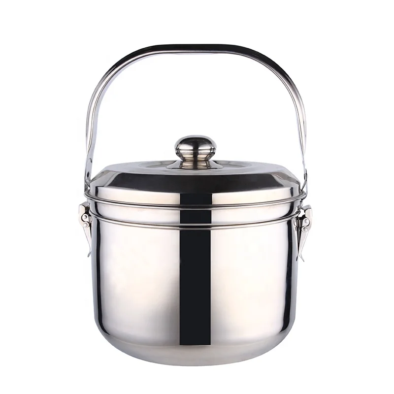 
6L Stainless steel 201 energy saving cooker outdoor camping cookware with handle kitchen equipment 