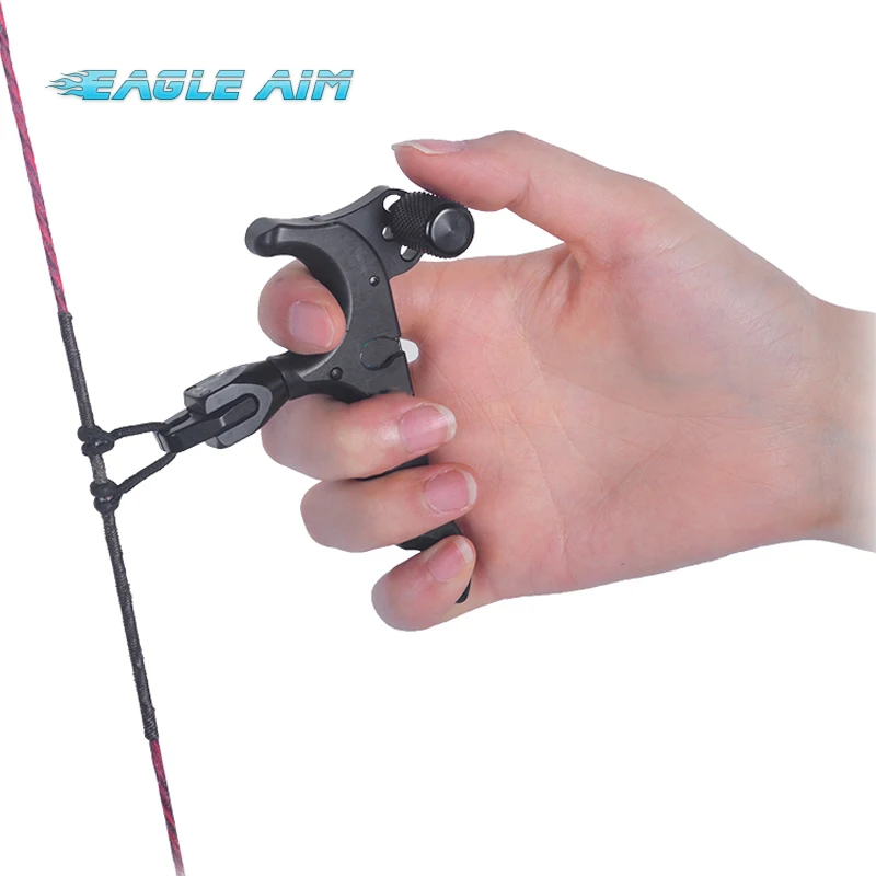 

360 Degree Rotating Clamp Compound Bow Release Aids 4 Thumb Fingers Adjustable Plate Machine