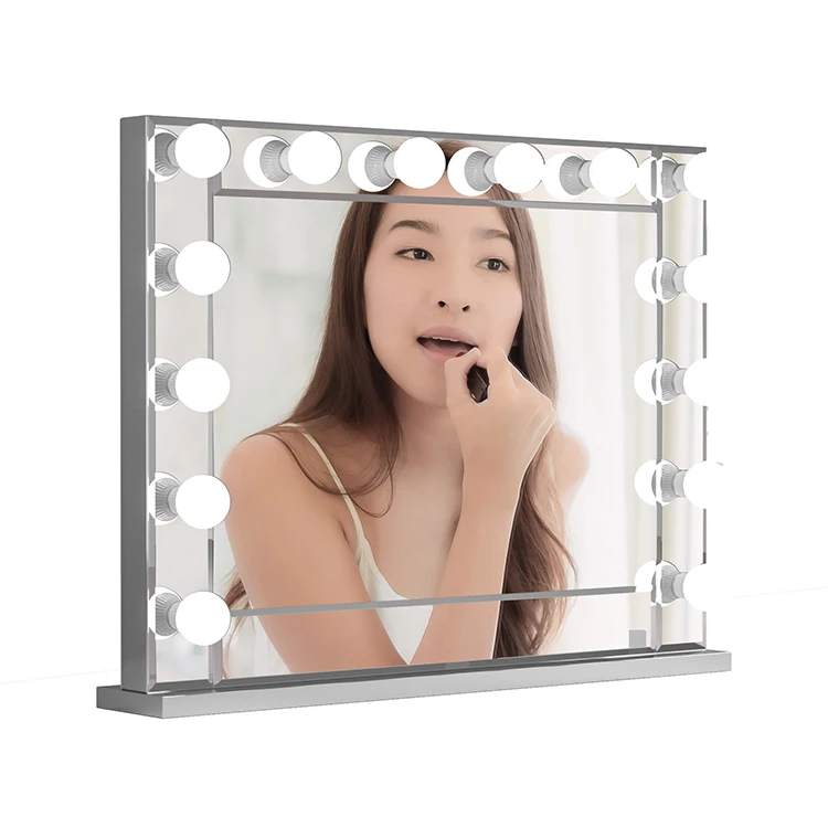 

Glass Cladding Hollywood Led bulb makeup mirror with LED lights