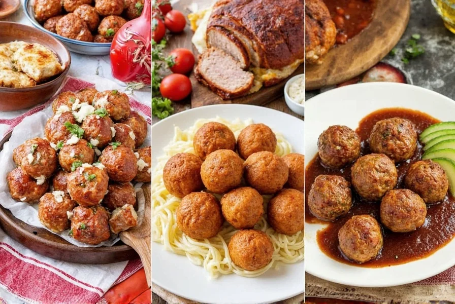 Variety of meatball presentations for different occasions including holiday party and game day