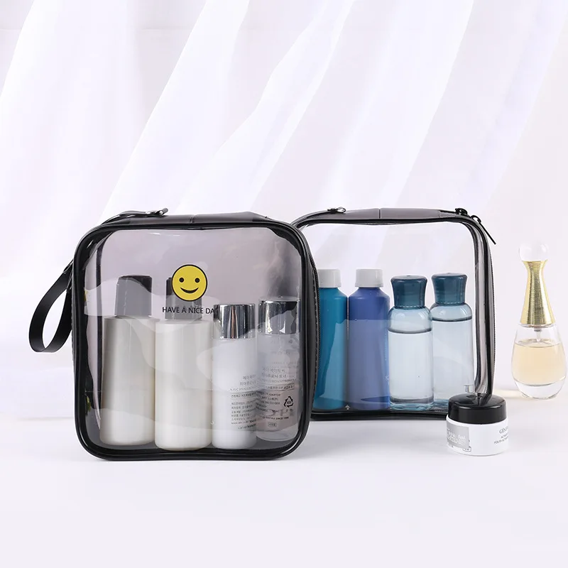 

Hot sale customizable logo zipper waterproof PVC cosmetic bag, Clear