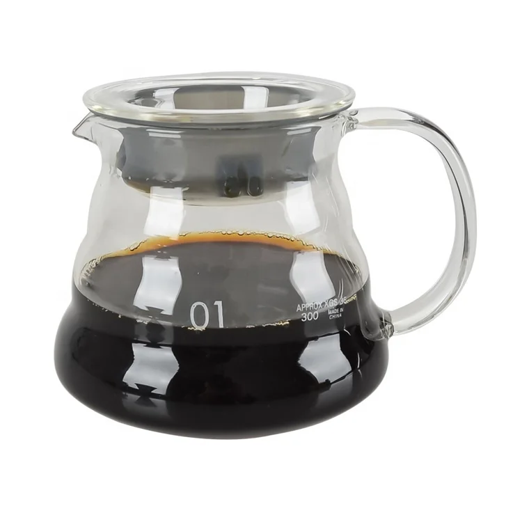 

CAFEMASY V60 Clear Cloud Range Coffee Server 360ml High Borosilicate Glass Pour Over Coffee Server Pot