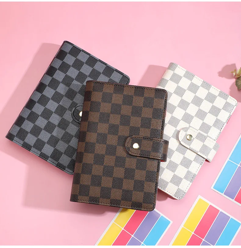 

wholesale A6 Plaid design binder stationary budget binder with cash envelopes PU Leather wallet organizer binder bundle