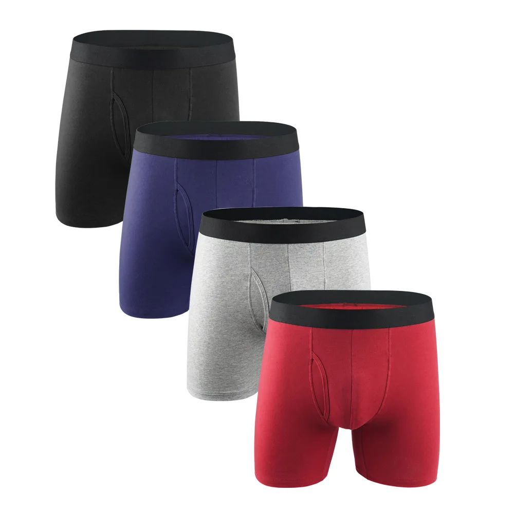 

Dropshipping Natural Feelings Boxer Briefs Mens Underwear Men Pack Soft Cotton Open Fly Long Leg Underwear