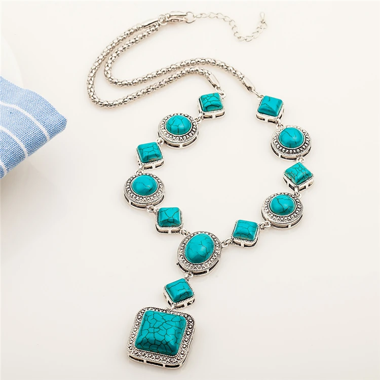 

Quality Pendent Turquoise Necklace Jewelry Temperament Turquoise Necklace Chain, Picture