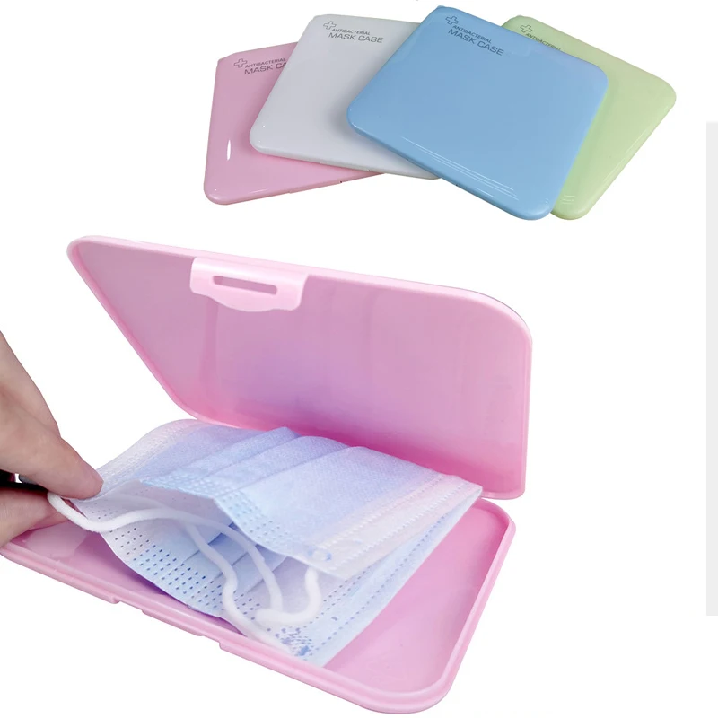 

plastic face cover PP storage case facemask holder facemasked holder13*10.5*1.2cm/ 5.1*4.13*0.47inch, Blue pink white