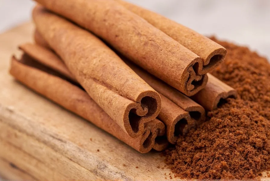 Nahaufnahme-Vergleich von vietnamesischen Zimtstangen und Ceylon-Zimtröllchen