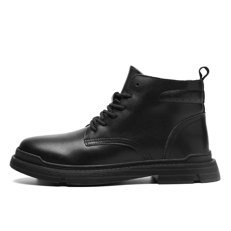 

New Stylish Winter Men's Boots Motorcycle Ankle Boots for boys Lace-Up Male Basic Boots Botas De Homre