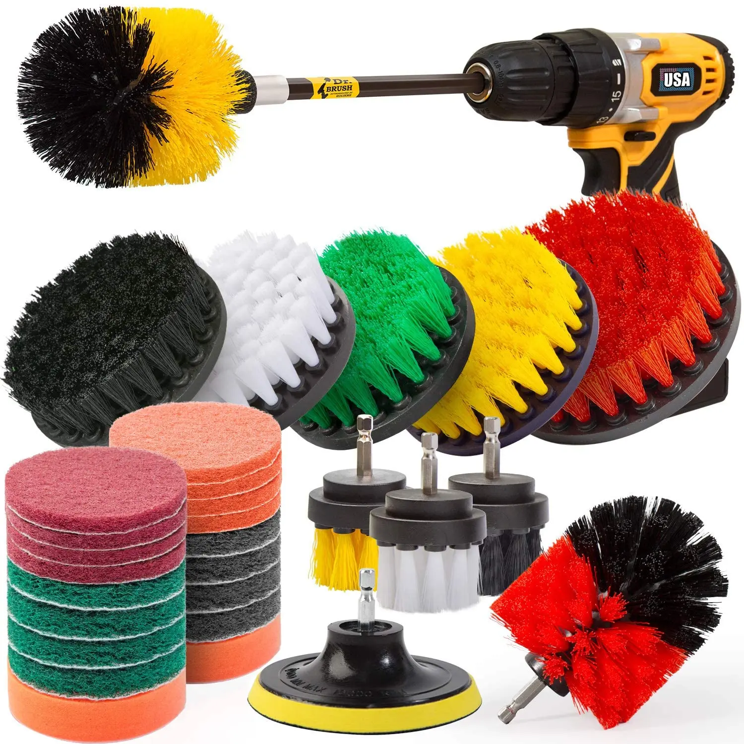 

30 Pcs Power Scrubber Brush Car Polisher Kit Drill Clean Brush Cleaning Bathroom Accessories