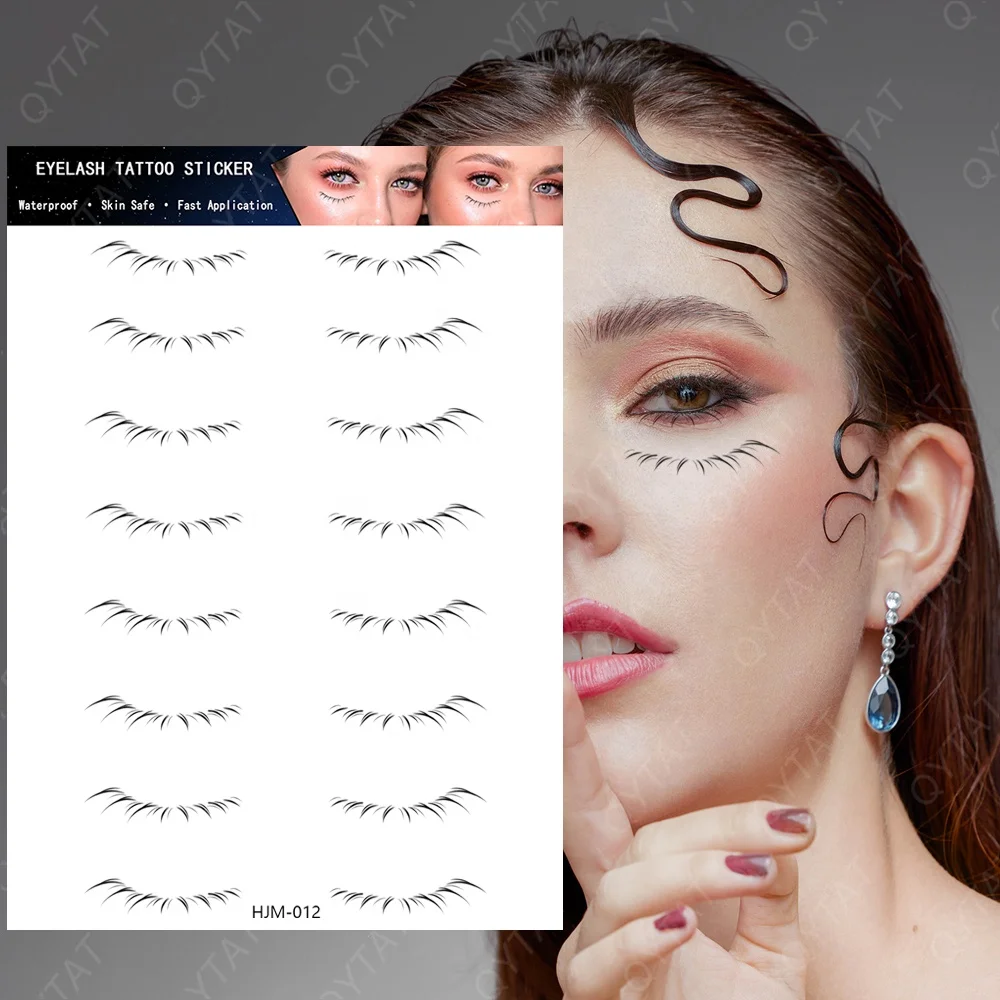 

Wholesale Customized Women Lady Girls Face Eye Makeup Waterproof Easy to Use Black Color Bottom Lower Eyelash Tattoo